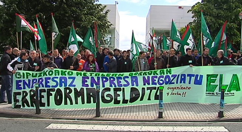 Imagen de la huelga del metal en Gipuzkoa. Foto: EiTB