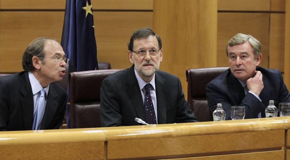 El presidente del Gobierno, Mariano Rajoy, en el Senado. EFE