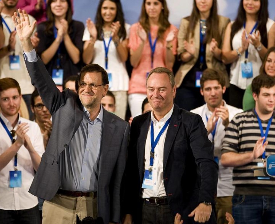 Mariano Rajoy Gobernuko presidentea eta Alberto Fabra. Argazkia: EFE