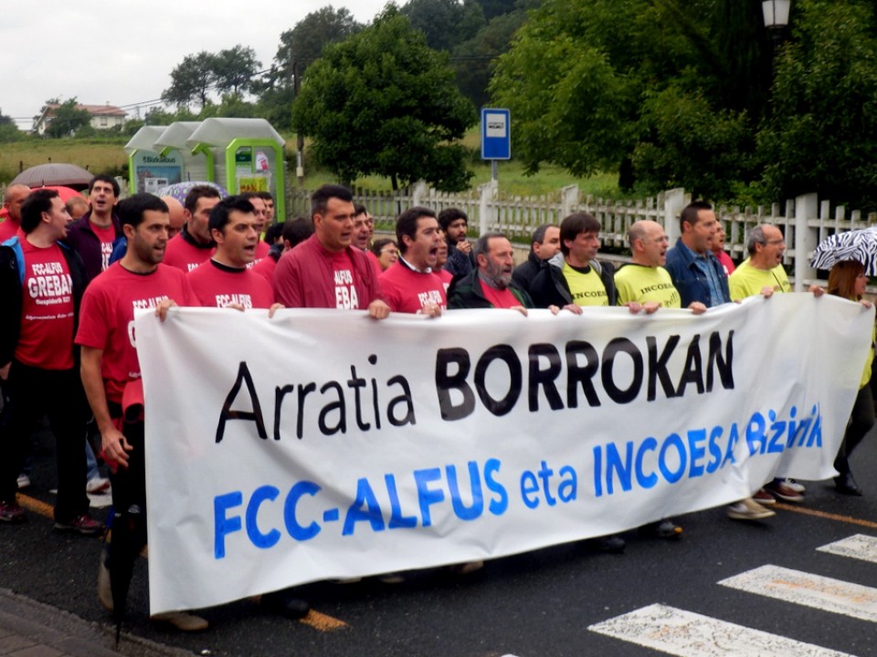 FCC ALFUS eta INCOESAko langileen manifestazioa Bedian