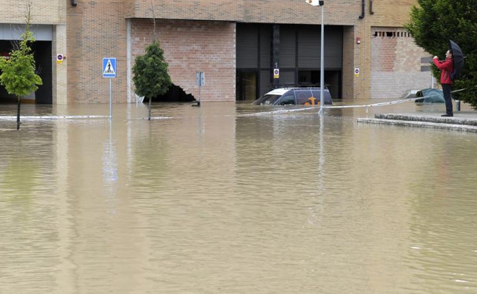 Inundaciones en La Rochapea. Foto: EFE