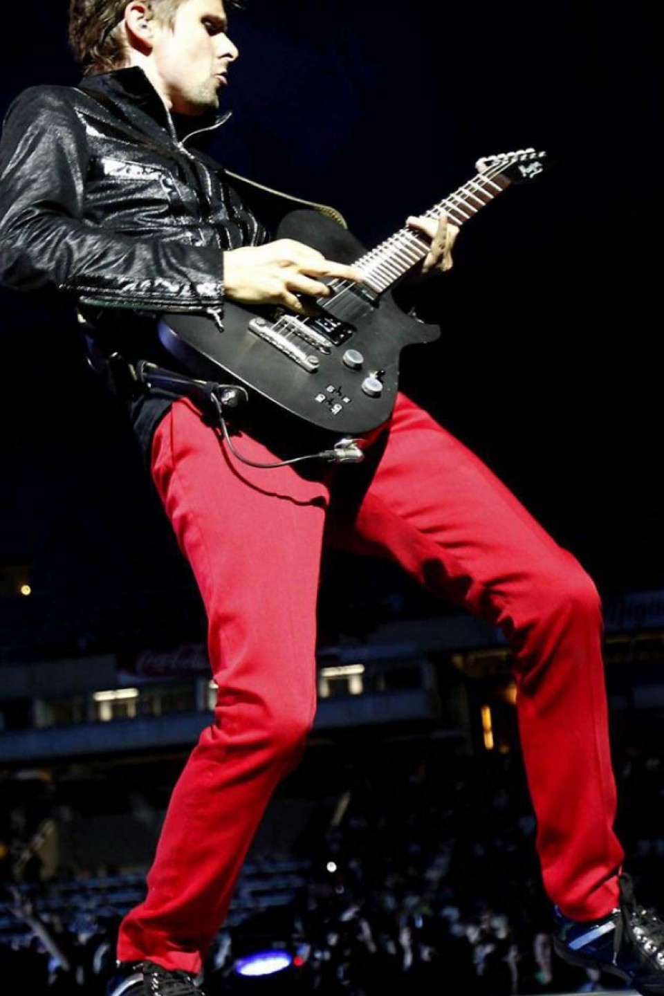 Matt Bellamy, cantante de Muse, en el concierto de Barcelona. Foto: EFE