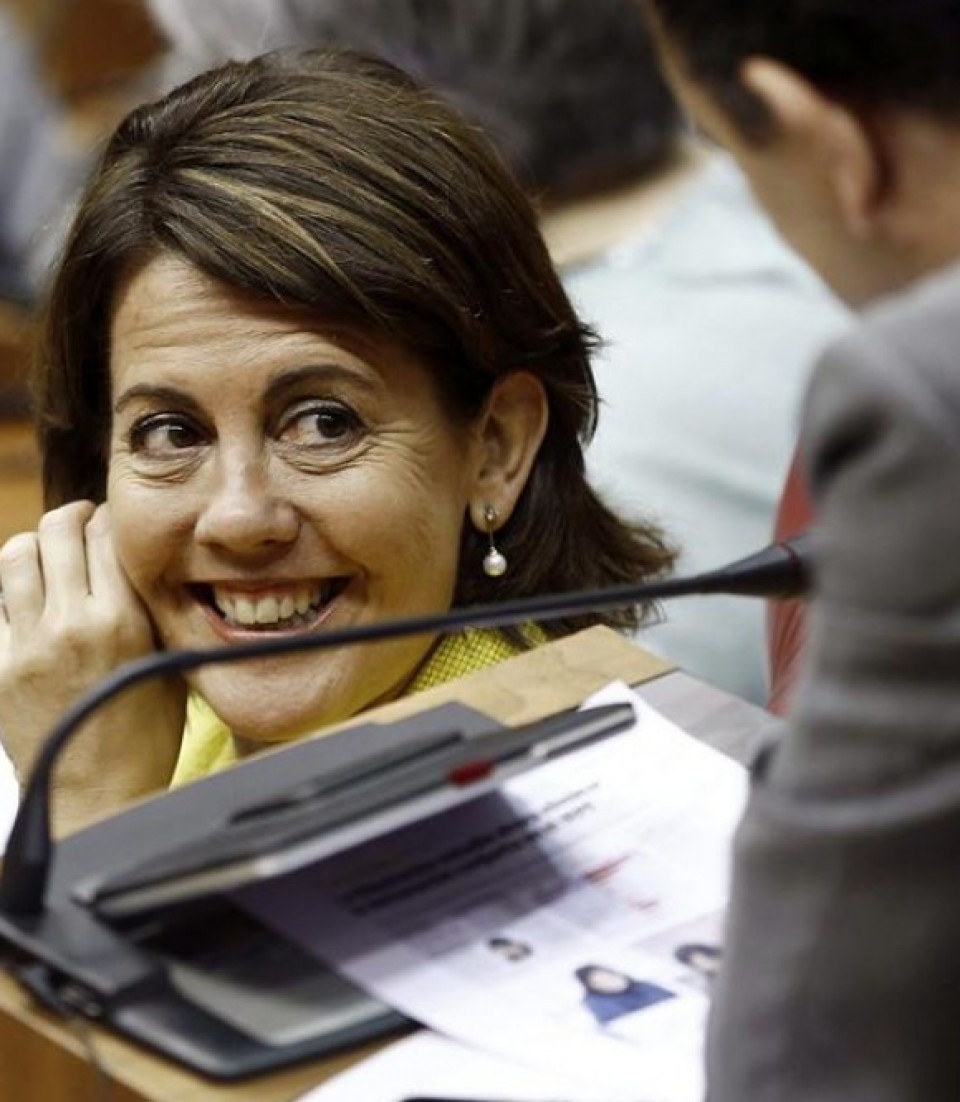 Yolanda Barcina en el Parlamento de Navarra.