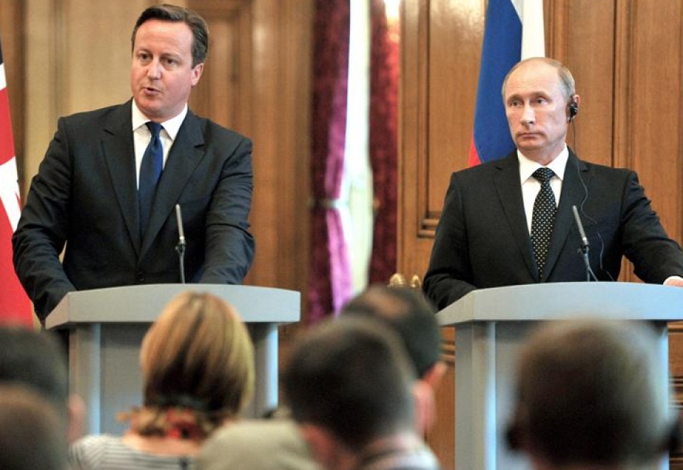 David Cameron eta Vladimir Putin atzo bildu ziren Londresen. Argazkia: EFE.