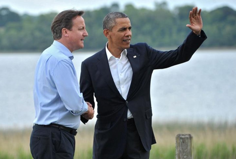 David Cameron Erresuma Batuko lehen ministroa eta Barack Obama AEBetako presidentea. EFE