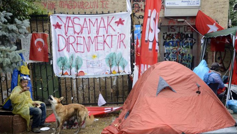 Turkiako protesta bat.