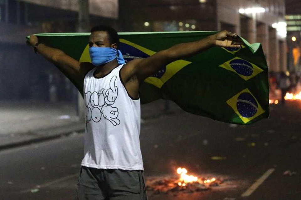 Brasilgo 'suminduek' protestekin jarraitzen dute. Argazkia: EFE.