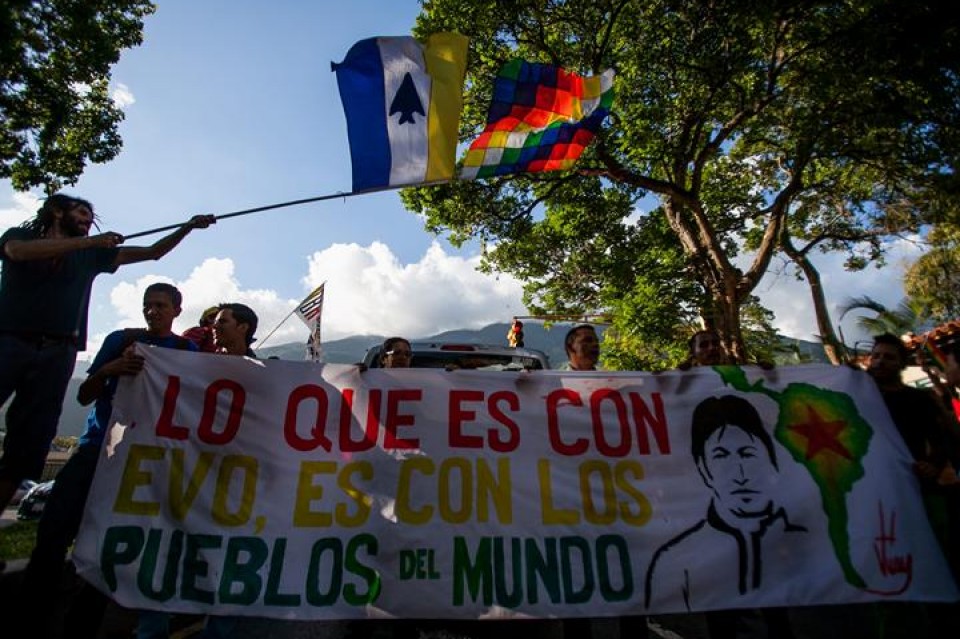 Miles de personas se han manifestado por todo el mundo a favor de Bolivia. Foto: EFE.