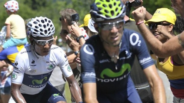 Valverde y Quintana en el Tour. Foto: EFE