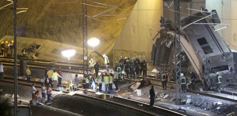 Tren bat errailetik irten da Galizian. Argazkia: EFE