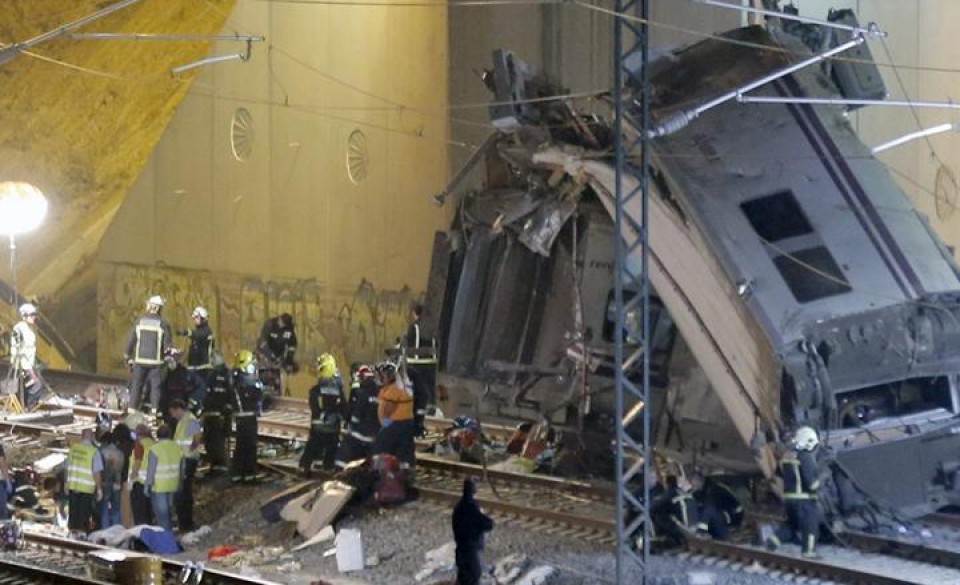 Imagen del accidente de tren de Santiago. 