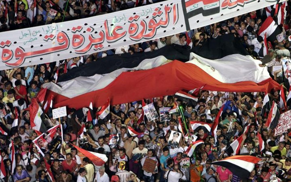 Protestas en El Cairo tras la detención del presidente depuesto Mursi. Foto: EFE