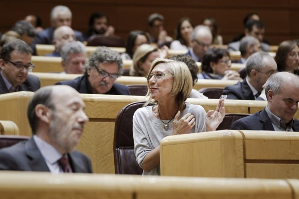 Rosa Díez eta Alfredo Pérez Rubalcaba. Argazkia: EFE