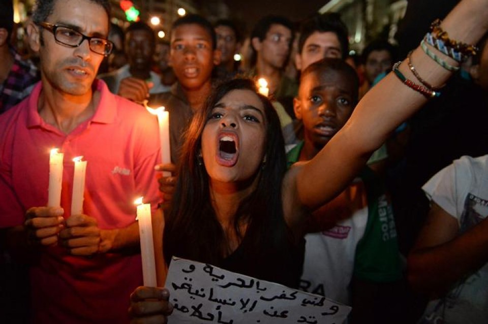 Pederasta espainiarraren indultuagatik protestak, Tunisian. Argazkia: EFE