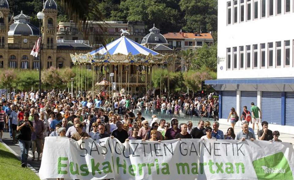 EH Bilduk Donostiako Aste Nagusian antolatutako manifestazioa. Argazkia: Efe