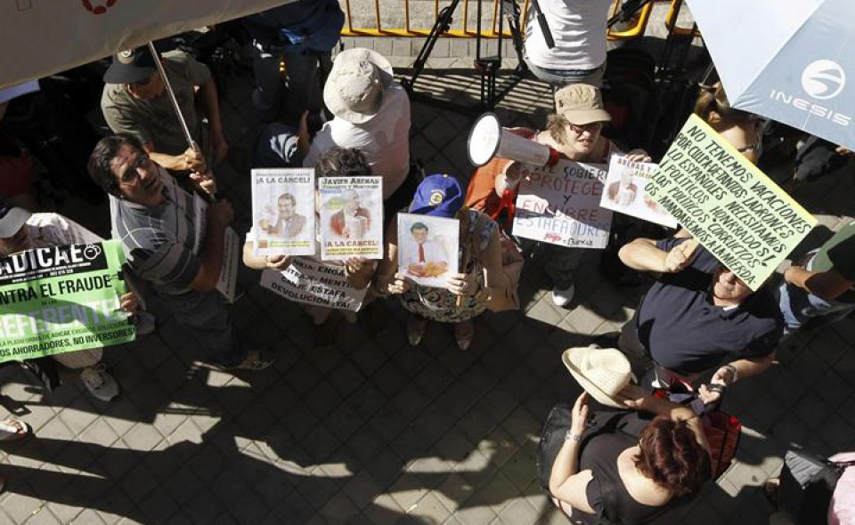 Protestak, Auzitegi Nazionalaren aurrean. EFE