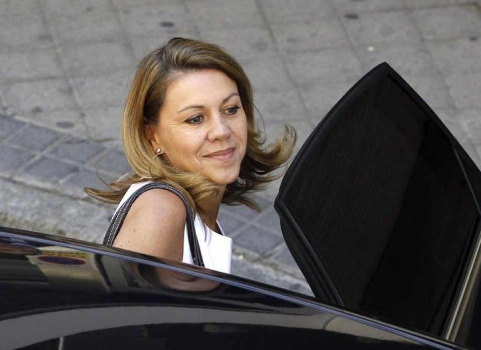 Cospedal deklaratu ostean. EFE