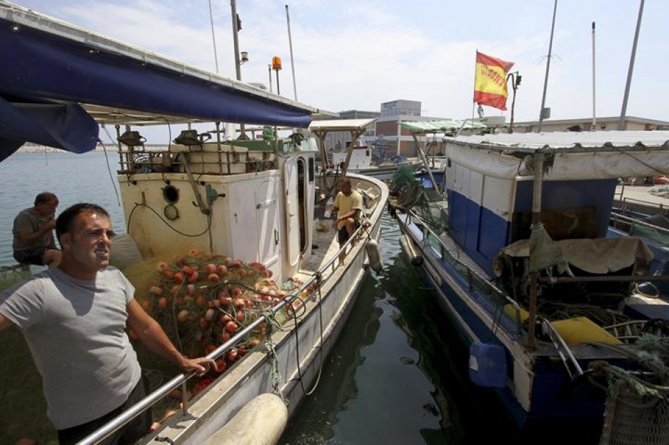 Pesqueros españoles han protestado en aguas de Gibraltar. Foto: EFE