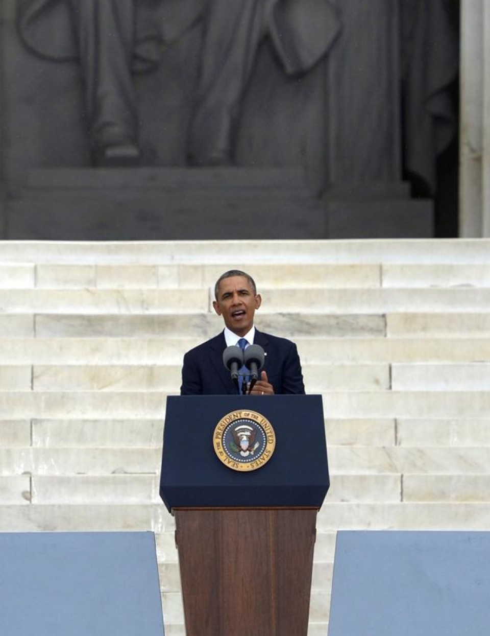 Barack Obama en el acto para commemorar la marcha de Martin Luther King. Foto: EFE