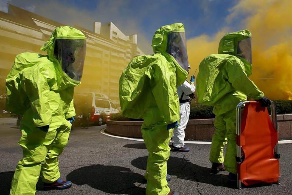 Eraso terrorista-simulazioa Seulen. Argazkia: EFE