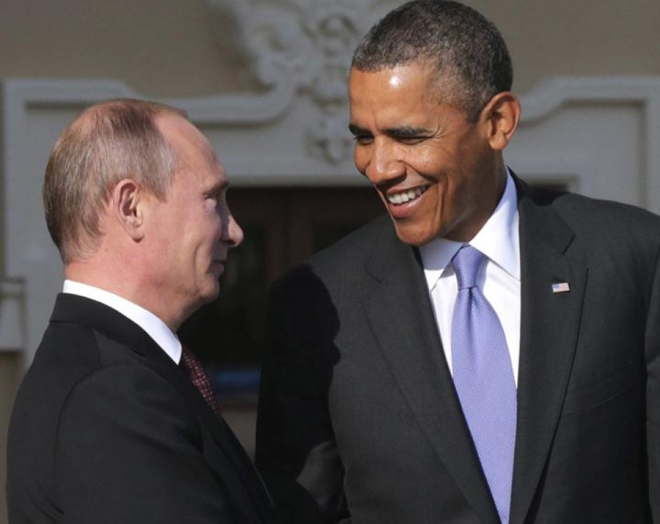 Vladimir Putin y Barack Obama se saludan en el último G20. EFE
