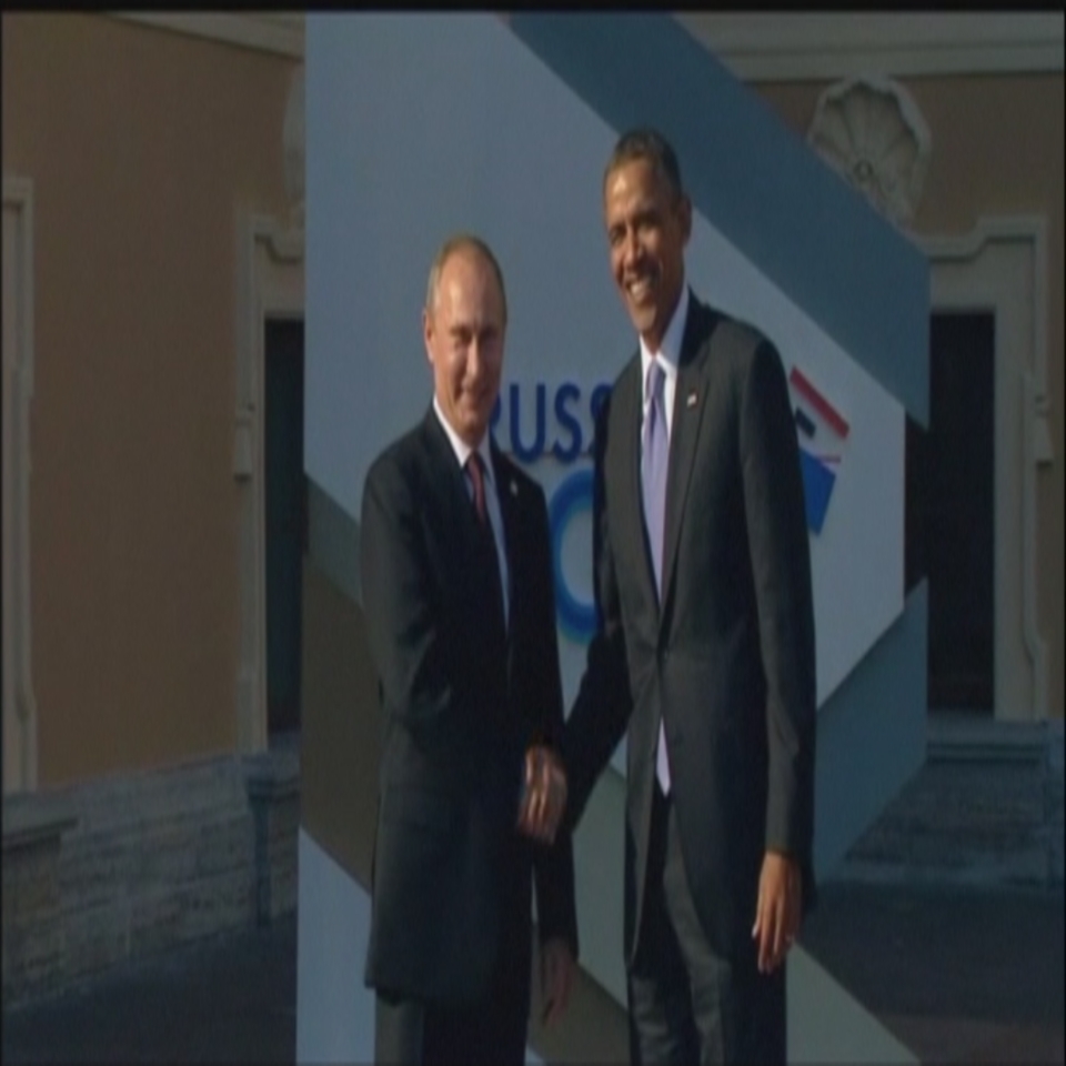 Vladimir Putin recibe a Barack Obama, a su llegada a la cumbre del G20