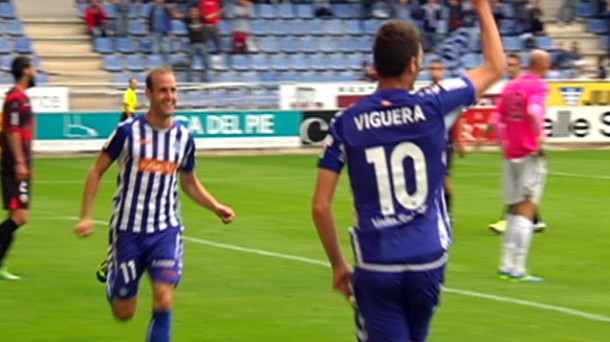 Borja Viguera, celebrando el gol. Foto: EiTB