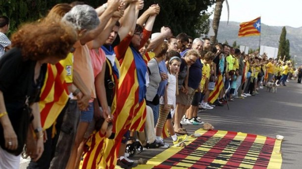 La cadena humana realizada en la Diada de 2013. EFE