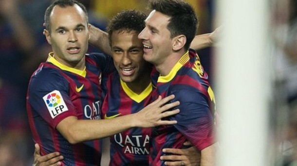 Iniesta, Neymar y Messi