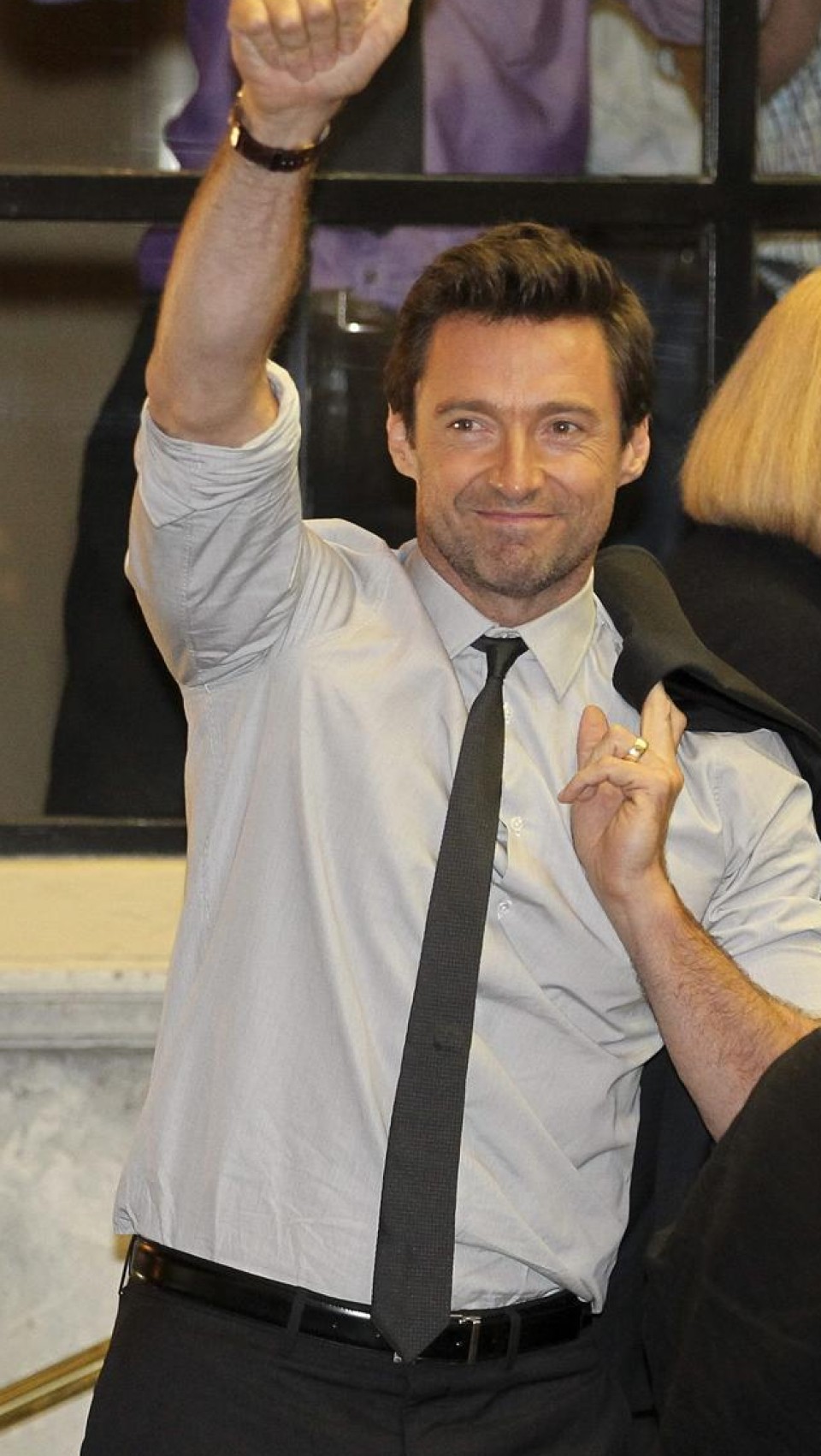 Hugh Jackman, a su llegada a Donostia. EFE