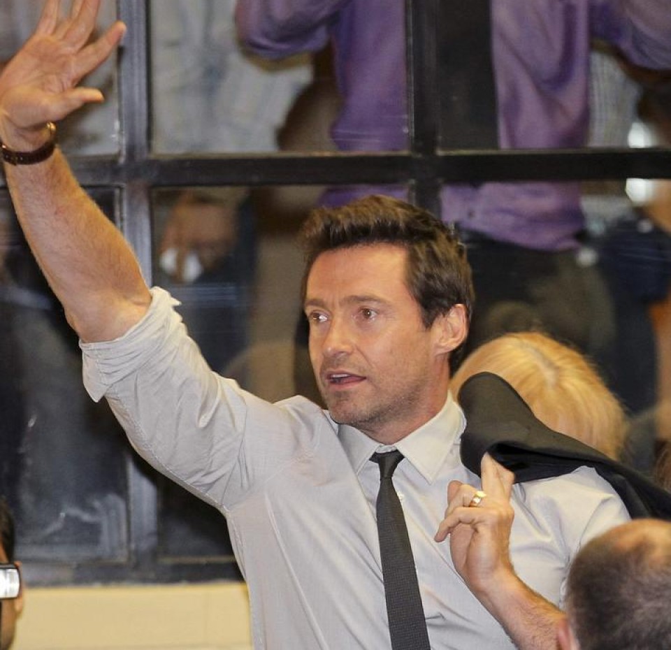 Hugh Jackman, a su llegada a Donostia. EFE