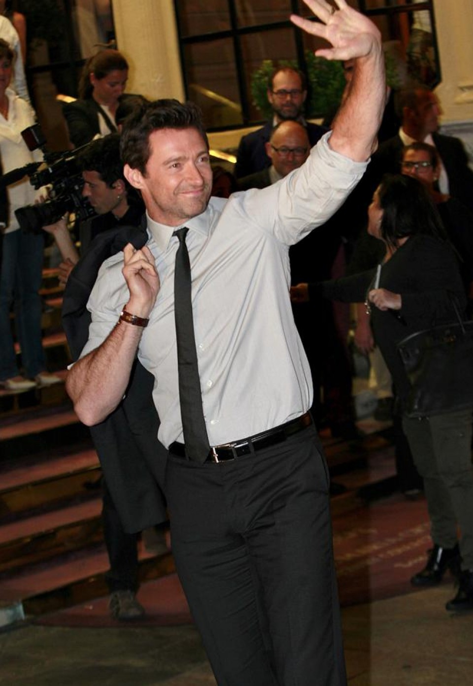 Hugh Jackman, a su llegada a Donostia. EFE