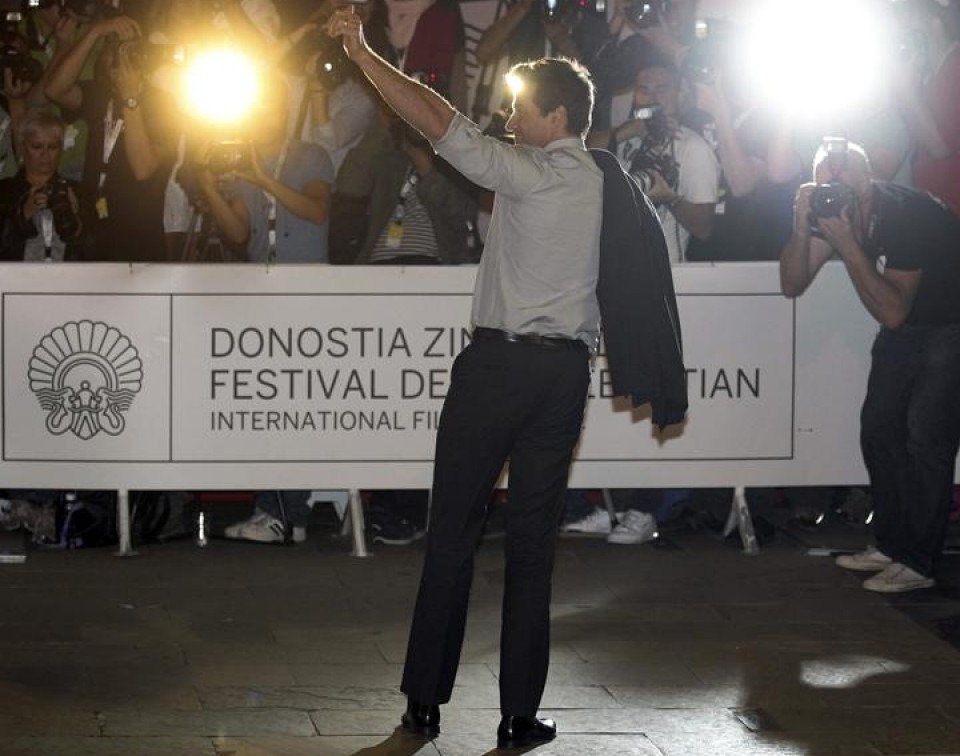 Hugh Jackman, a su llegada a Donostia. EFE