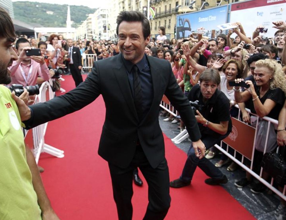 Hugh Jackman, llegando a la entrega del Premio Donostia. (EFE)