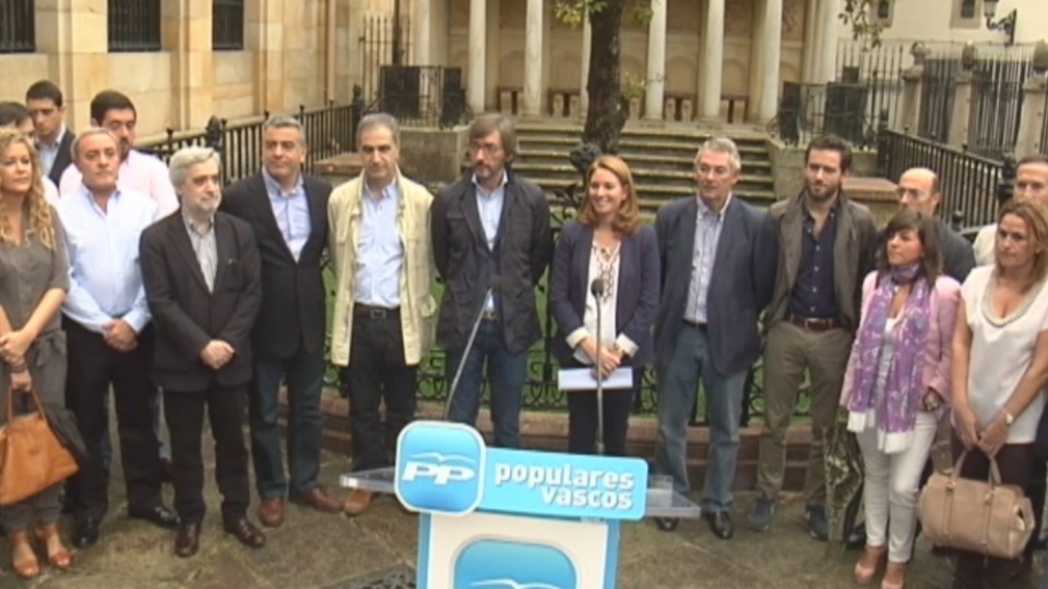 Dirigentes del PP, hoy, en Gernika