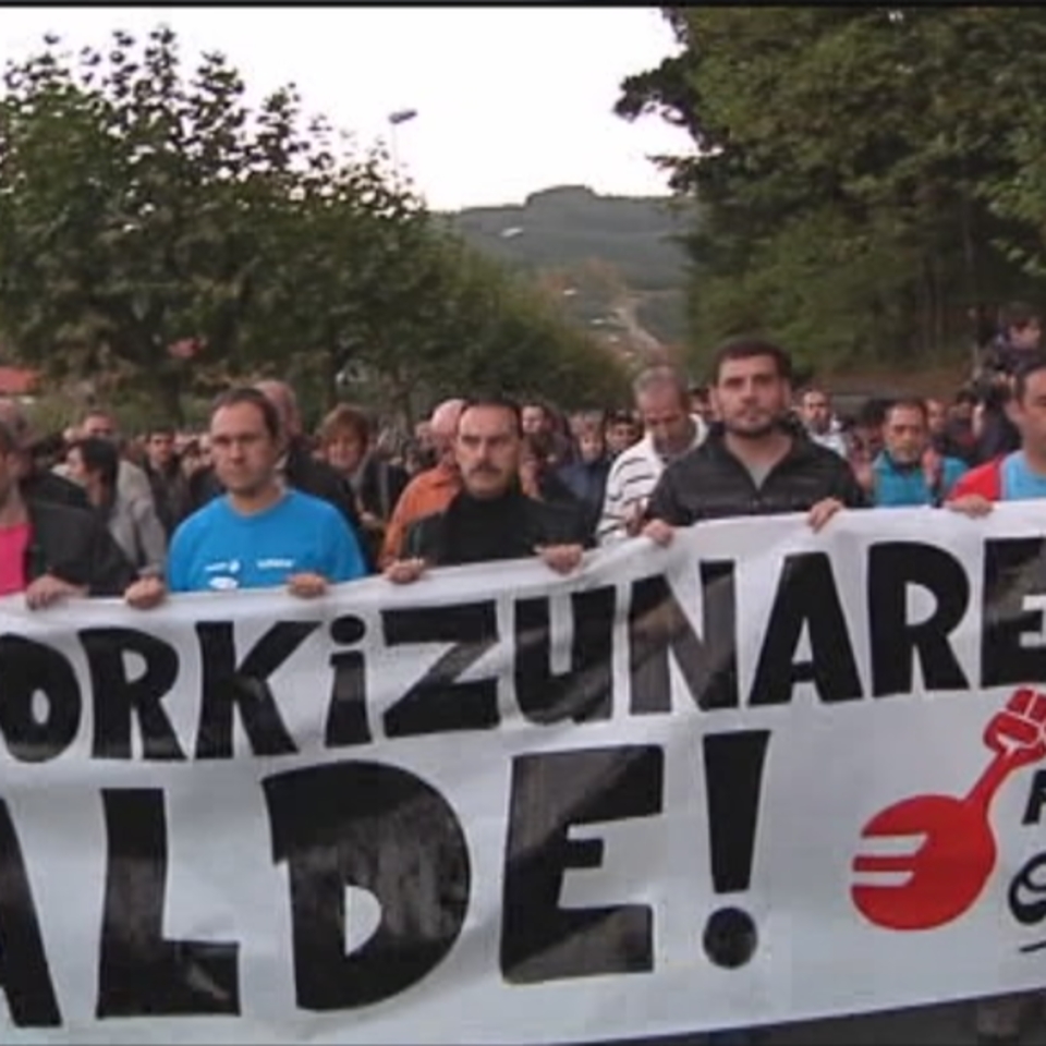 Imagen de la manifestación a favor de Fagor Electrodomésticos en Arrasate. EiTB