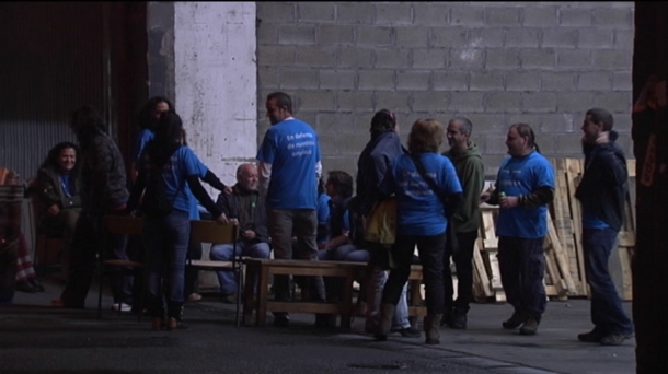 Encierro de los trabajadores de Edesa-Fagor, en Basauri.