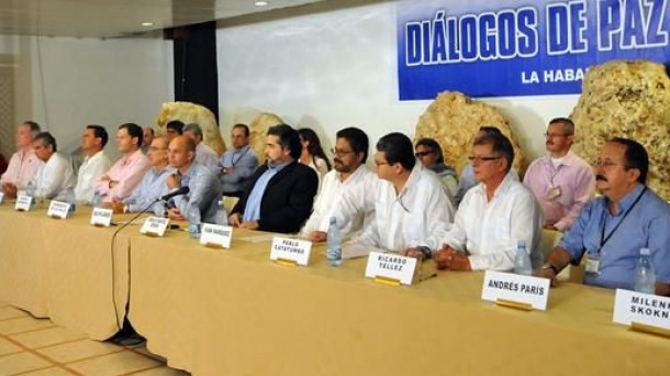 Los integrantes de la negociación en La Habana (Cuba). Foto: EFE