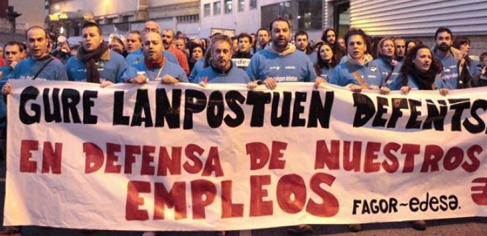 Manifestación en Basauri a favor de Edesa-Fagor. EFE