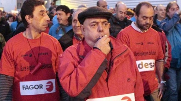 Manifestación de los trabajadores de Edesa en Basauri. Foto: EFE