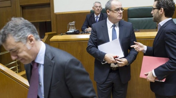 Iñigo Urkullu tras su intervención, hoy, en el Parlamento. Foto:EFE