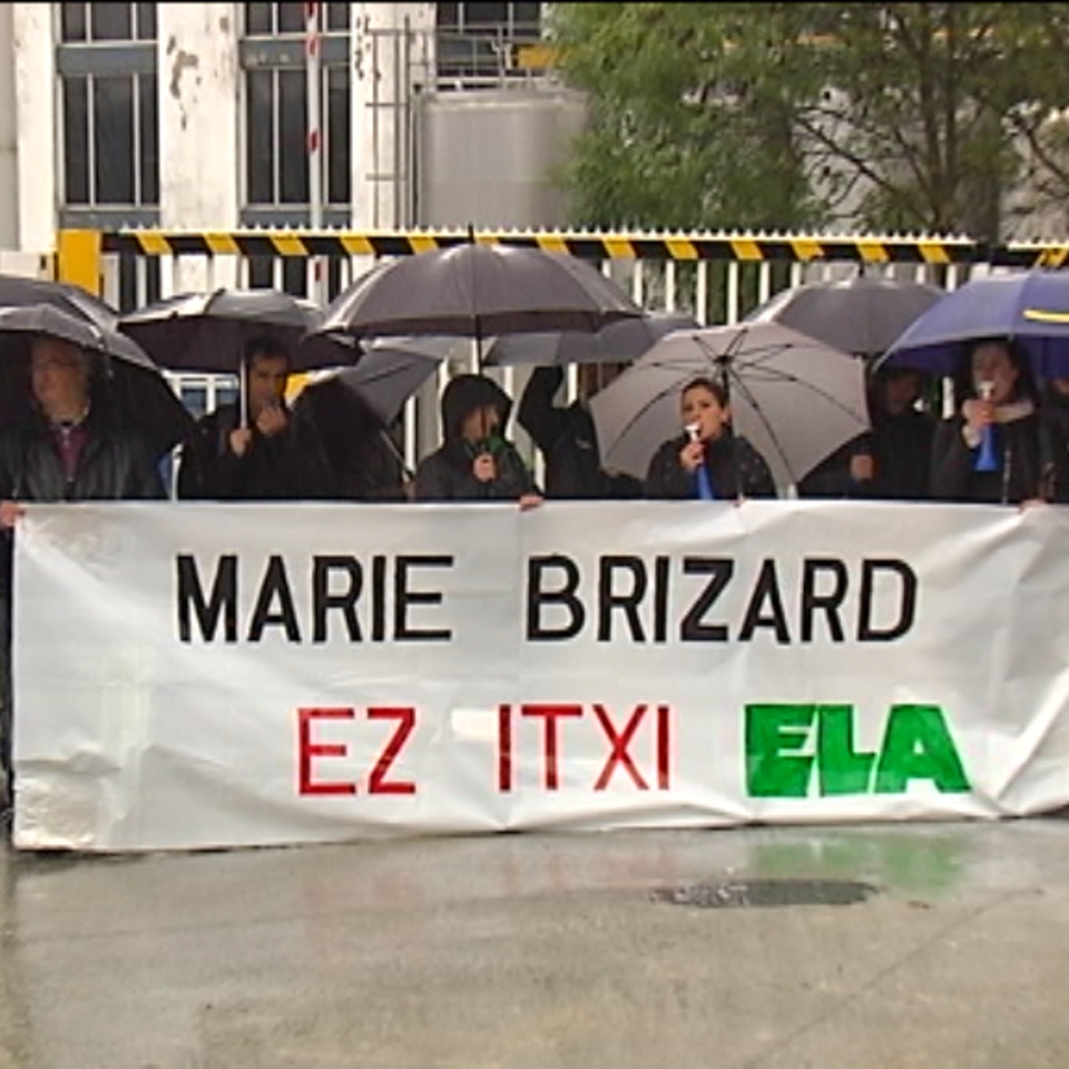 Protesta de los trabajadores de Marie Brizard en Zizurkil.