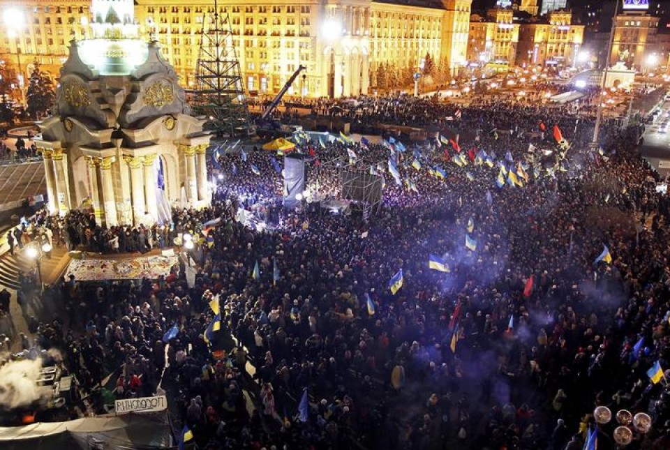 Gobernuaren aurkako protestak Kieven, Ukrainia. EFE