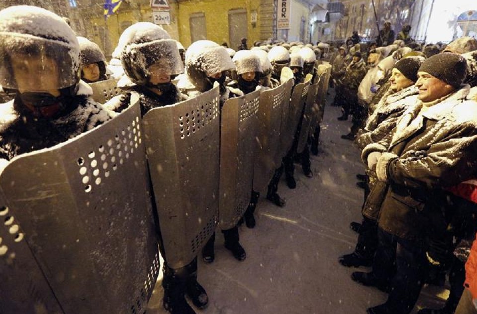 Kiev hiriburuan izandako protestak.EFE.