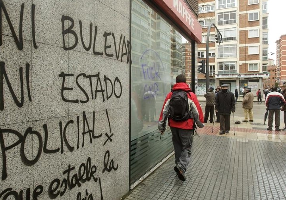 Pintada en la calle Vitoria de Gamonal