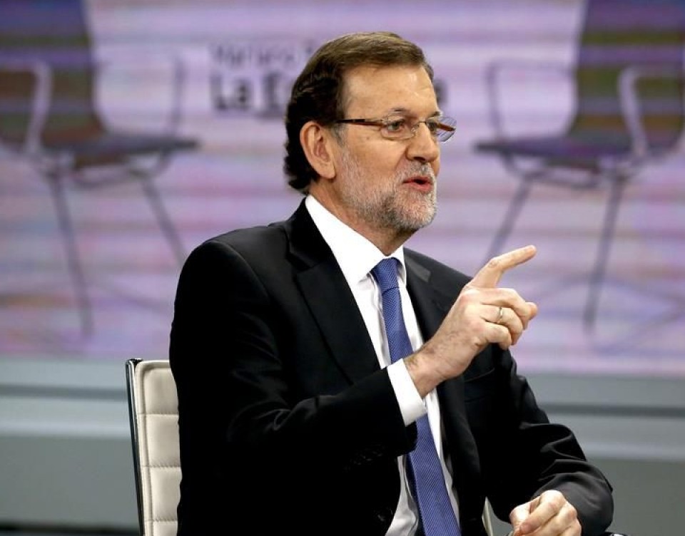 Mariano Rajoy Gobernuko presidentea Antena 3 telebistan. Argazkia: EFE