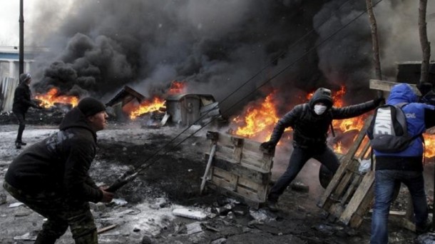 Imagen de un día de protestas en la capital ucraniana.