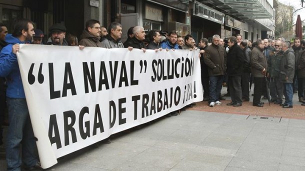 Una de las concentraciones hechas por los trabajadores de Sestao. Foto: EFE