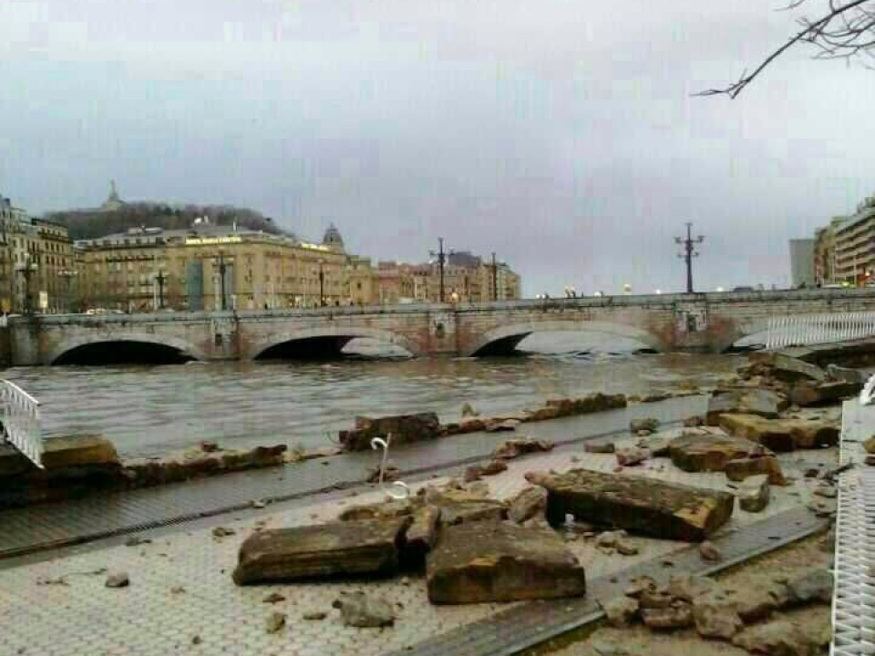 Daños materiales en Donostia tras el temporal