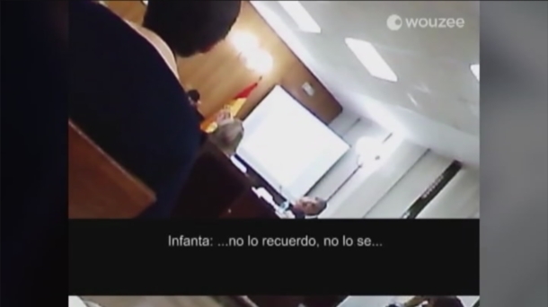 Imagen del video de la declaración de la infanta Cristina. EiTB.